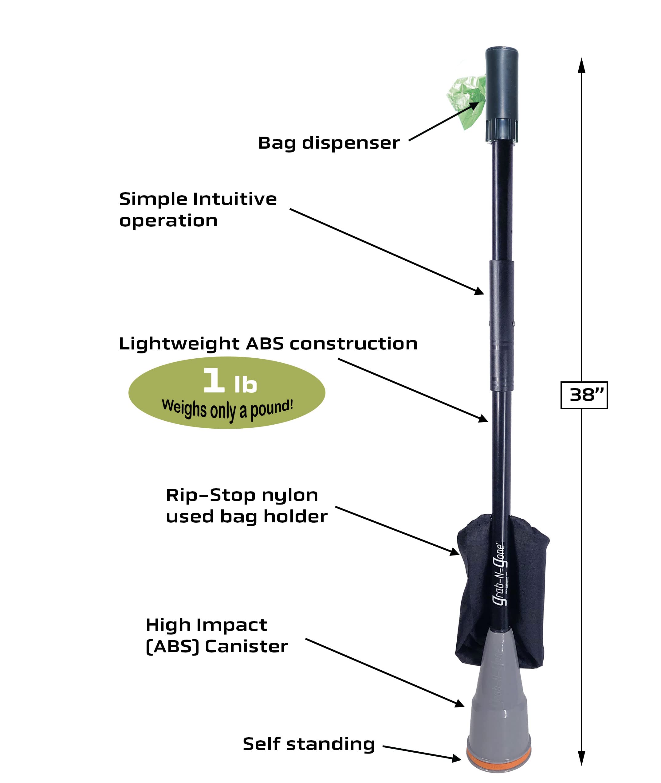 GrabNGone No Hand Contact No Bending Down No Cleaning Required