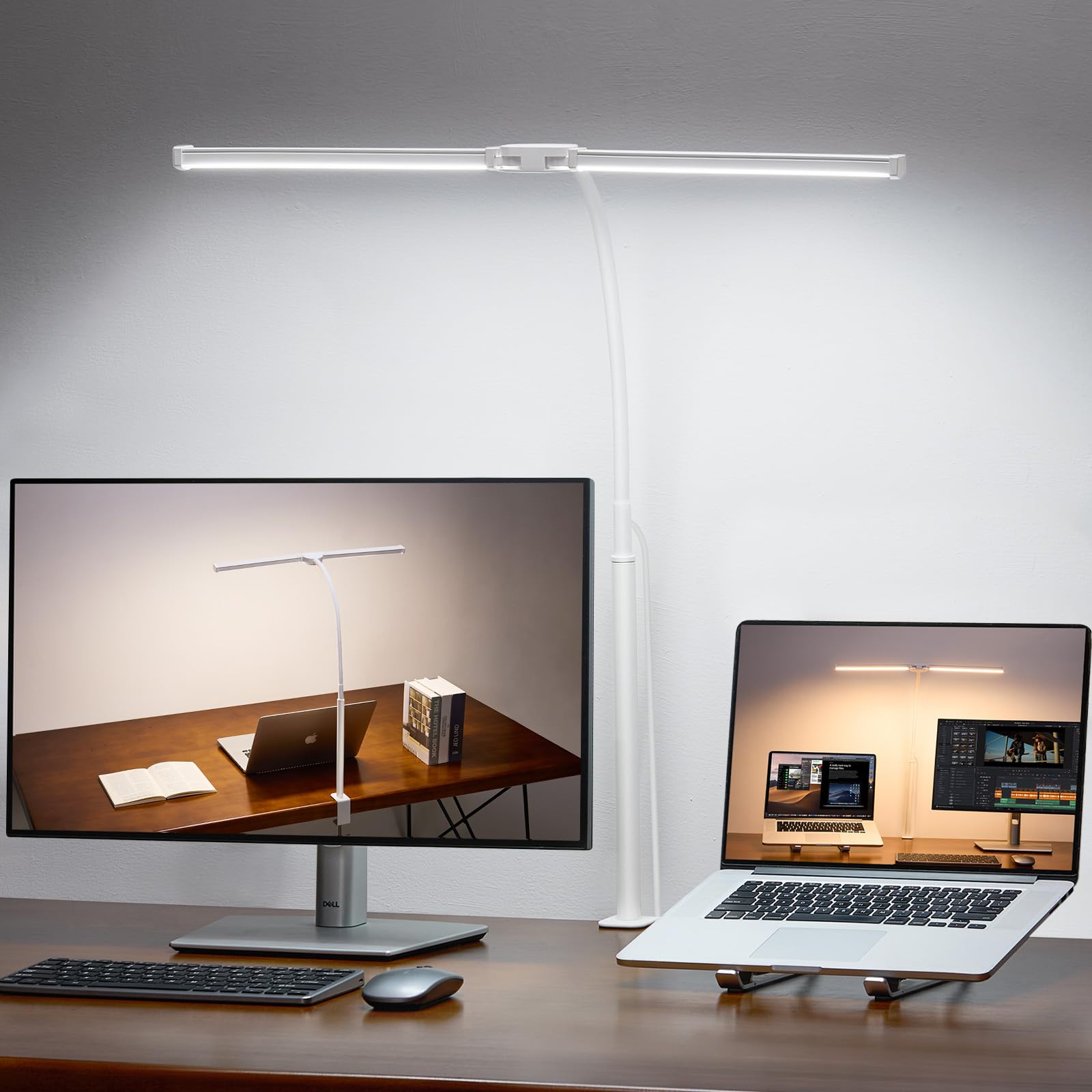 M&M'S  Neck Desk Lamp w/ Box デスクライト Voncerus LED Desk Lamp for Home Office, Double Head Desk Light