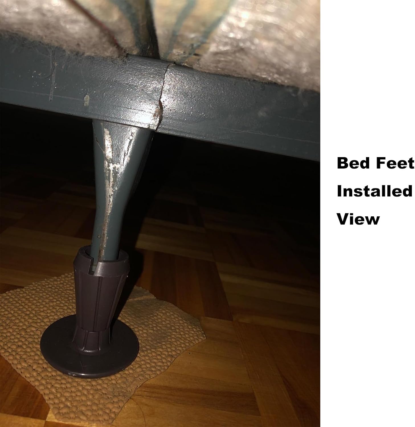 Home's Place Heavy Duty Bed Frame Feet - 9PCS Steel Stem Bed Frame Replacement Feet with Plastic Inserts, Prevent Sliding