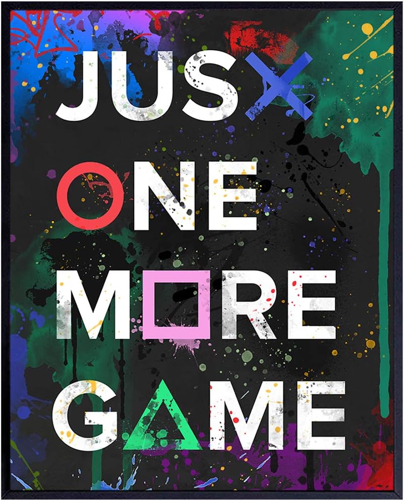 Gaming Room Decor - Video Game Room Decor - Remote Control Posters for Man Cave, Family Playroom, Den, Boys Bedroom - Gamer Wall Art Decoration Poster - Gift for Men, Husband, Teens, Kids