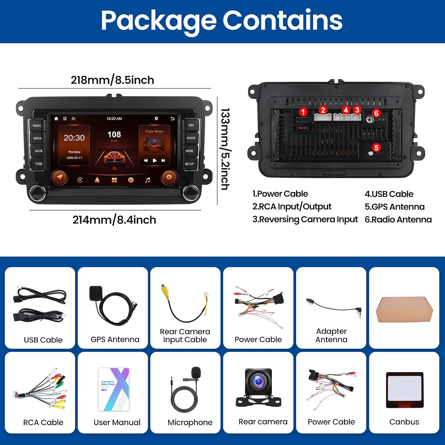 for VW Passat Jetta Golf MK5 MK6 Beetle Touran EOS Tiguan Android Car Stereo, 7 Inch Touch Screen Car Radio 2G 64G CarPlay Android Auto GPS WiFi FM RDS Steering Wheel Control+AHD Backup Camera 10 71CnTOJAW6L. AC SL1500