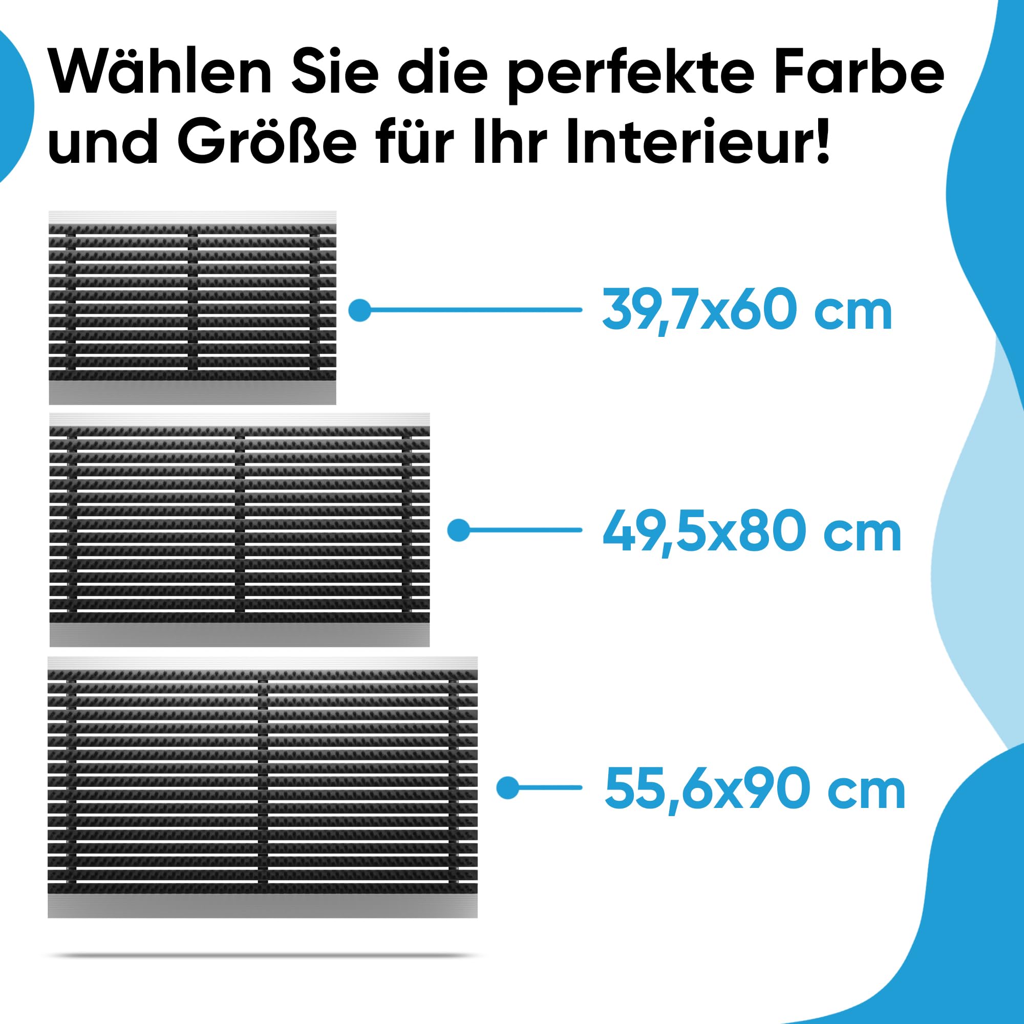 Fußmatte außen alu mit Bürsten grau, Schmutzfangmatte 40 x 60 cm, Fußmatte Aussenbereich, Aluminium Türmatte außen, Fußabtreter außen, Schuhabstreifer Hauseingang, Bürstenmatte outdoor, Abtreter