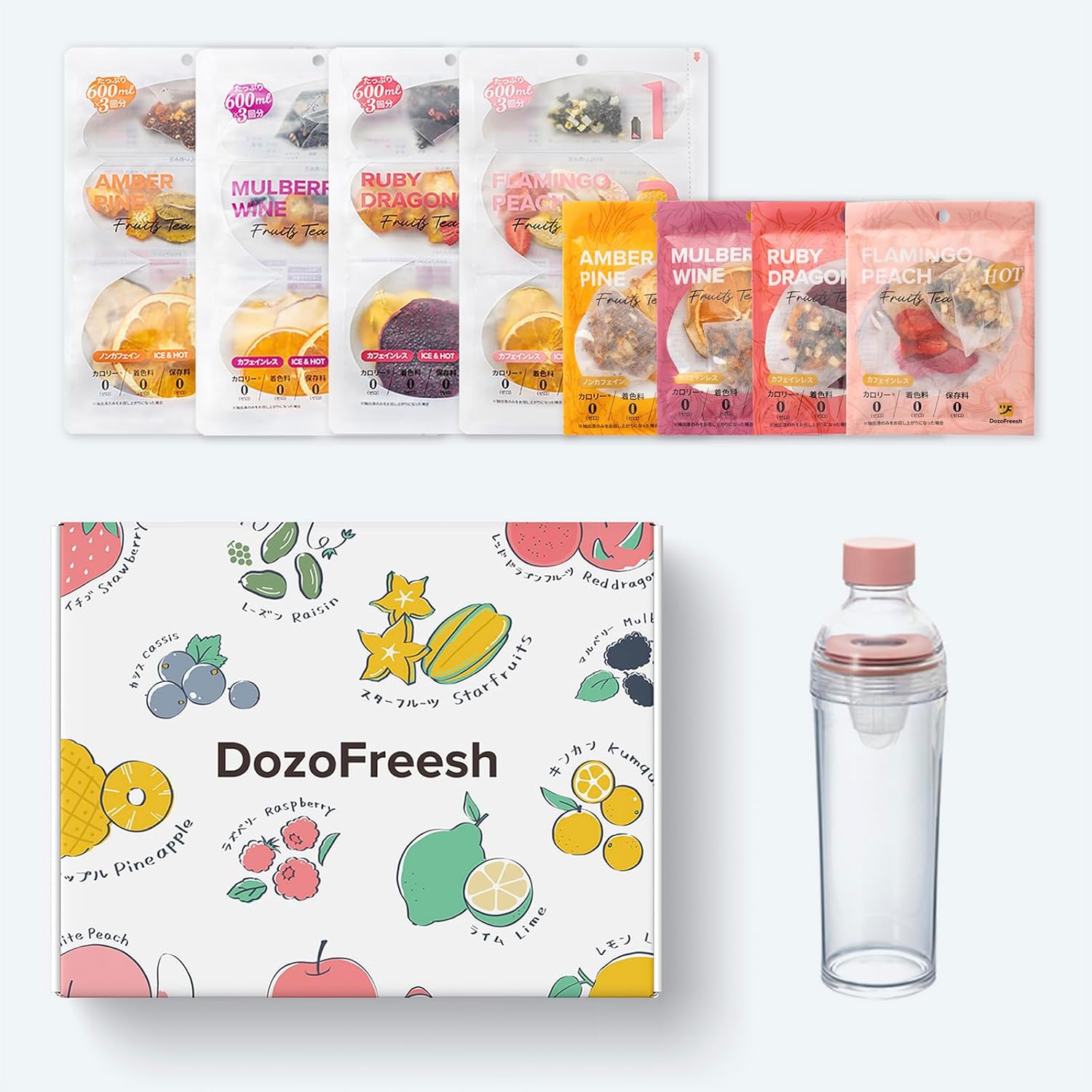 DozoFreeshフルーツティー ホットティー 紅茶 ワンカップ (ギフトBOX-A)