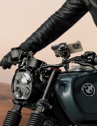 Miniatura 7 de JOYROOM Soporte para teléfono de motocicleta - No bloquea la cámara Soporte para teléfono de bicicleta Manillar Abrazadera de teléfono celular -