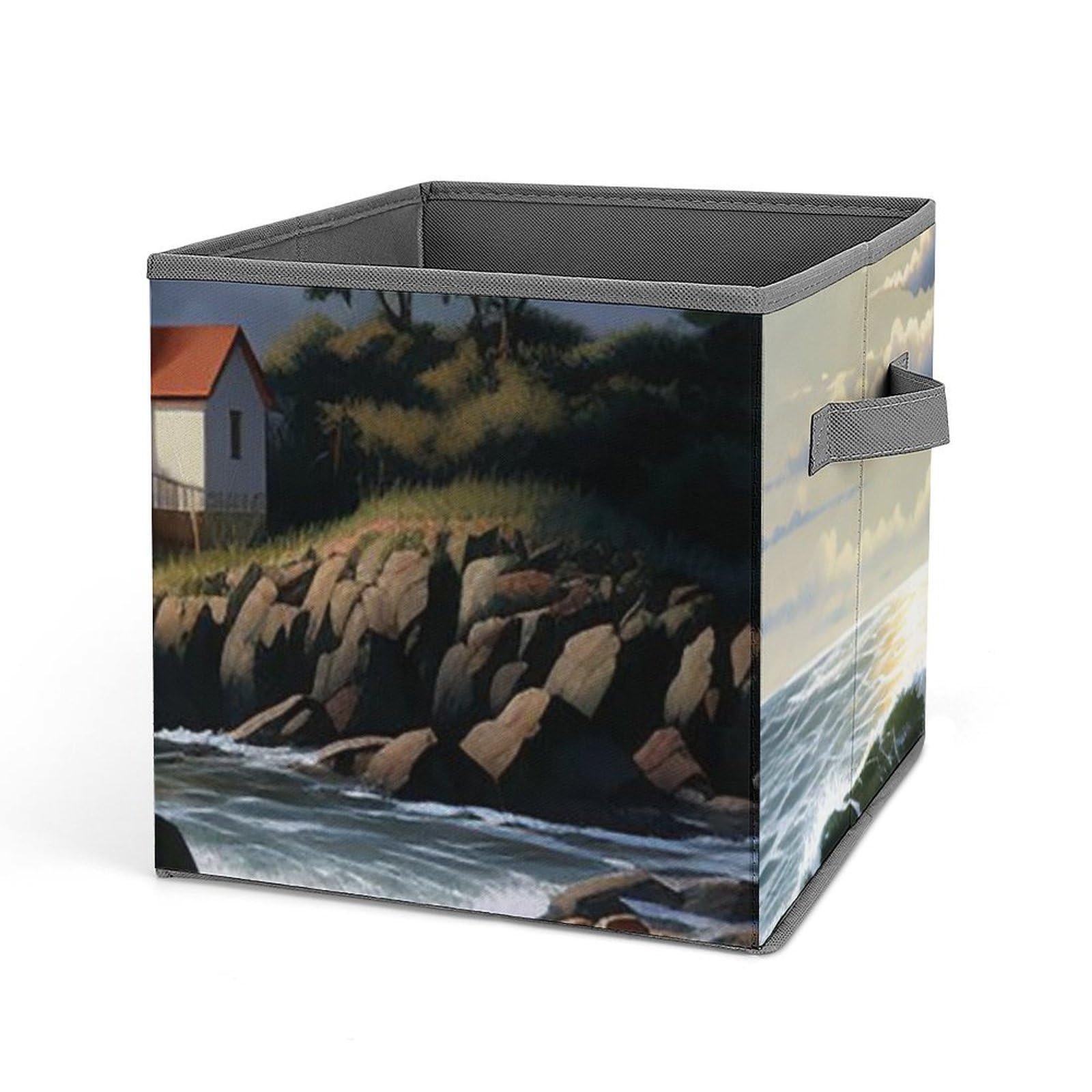 Bacs de rangement pliables avec poignées linge et placard cube