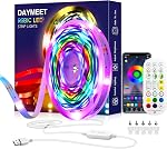 Daymeet TV LED Backlights, 16.4ft Dream Color LED Lights for 65-85 Inch TVs, Music Sync TV Backlight with App & Remote Control, USB LED Lights Behind TV for Gaming Room & Home Theater