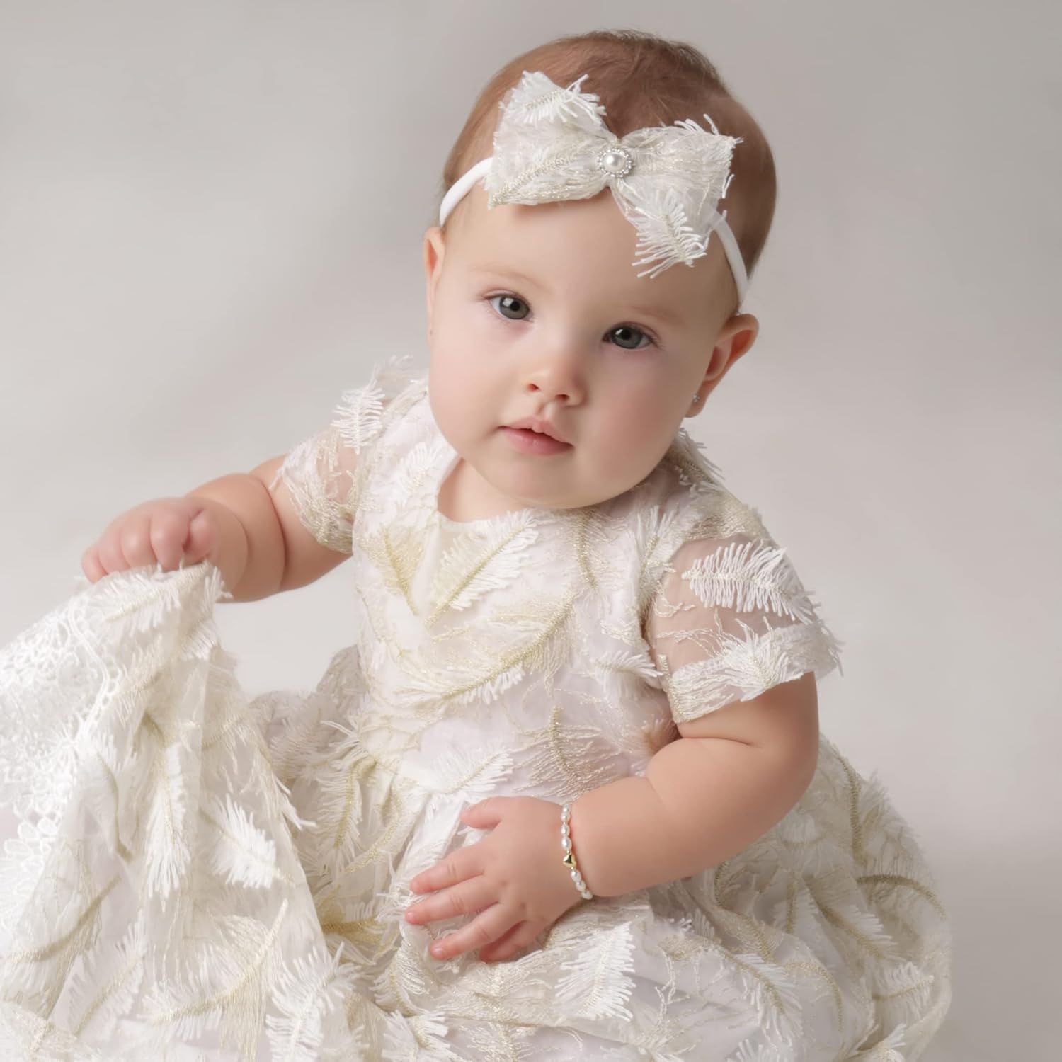 Cherished Moments Baby Girls or Children's 925 Sterling Silver or Gold Plated Dainty Cultured Pearl Bracelet with Heart