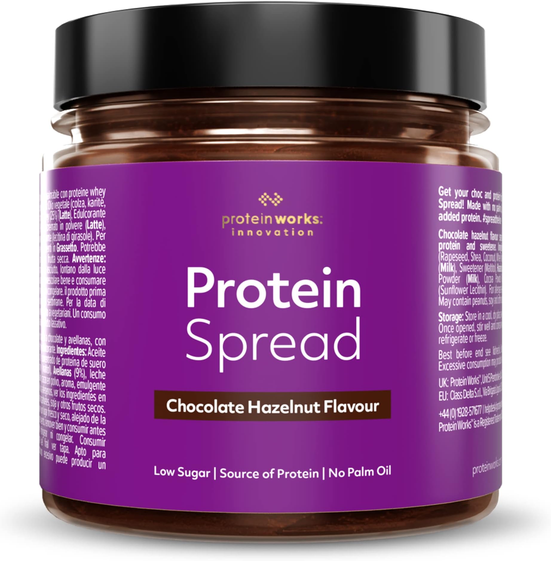 Protein Works - Protein Spread | Chocolate Hazelnut | 92% Less Sugar | Palm Oil Free | 250g