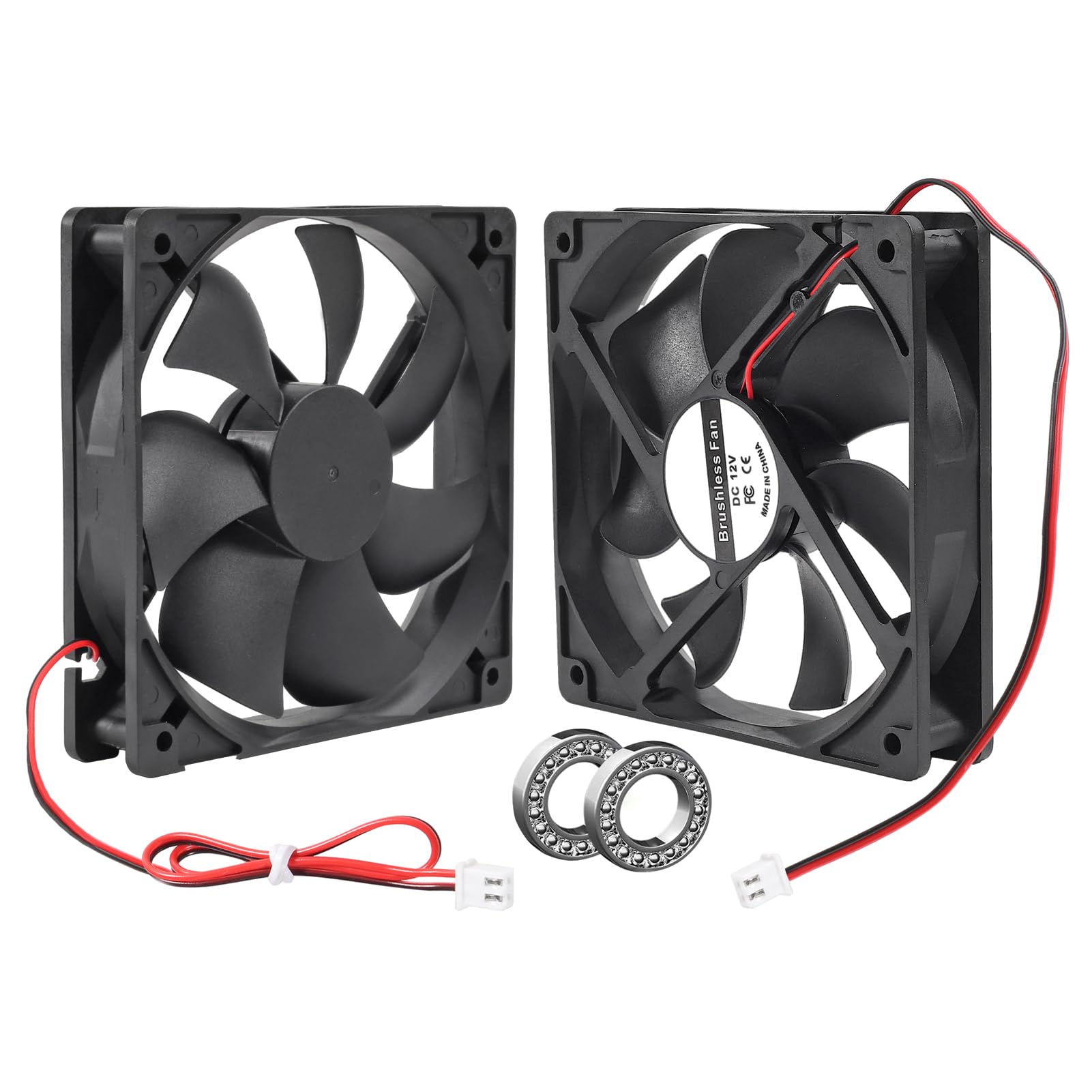 UMLIFE 2PACK 12025 Cooling Fan 120x120x25mm DC 12V Exhaust Fan Dual Ball Bearings Brushless 2Pin XH2.54