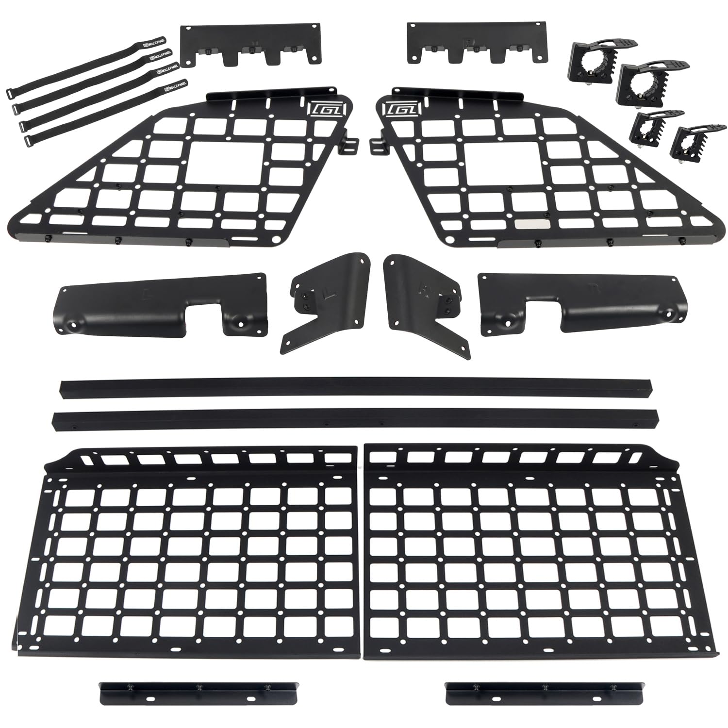 HIGH FLYING for Jeep Grand Cherokee 2011-2021 Modular Storage Molle Panel System Trunk Shelf Interior Luggage Storage Carrier Rear Cargo Rack Trunk Organizer (Whole Kit), NOT Fit 3 Row Seat Model