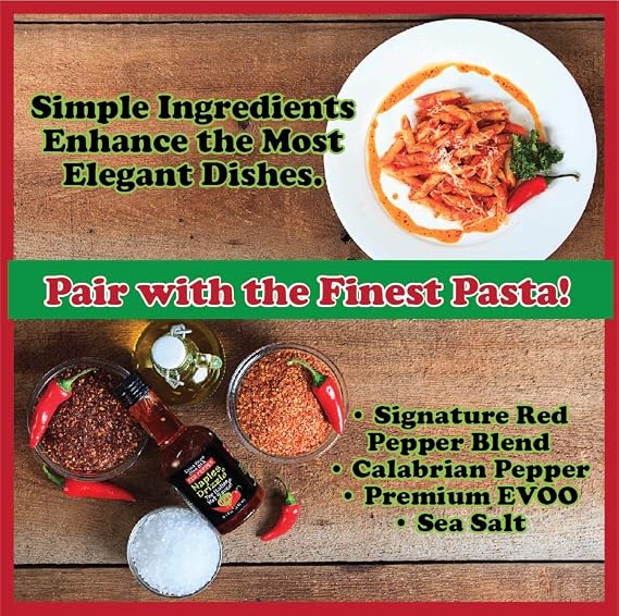 Pepperolio - Condiment & Ingredient - The Italian Hot Sauce. Extra Virgin Olive Oil-Red Pepper Drizzle.