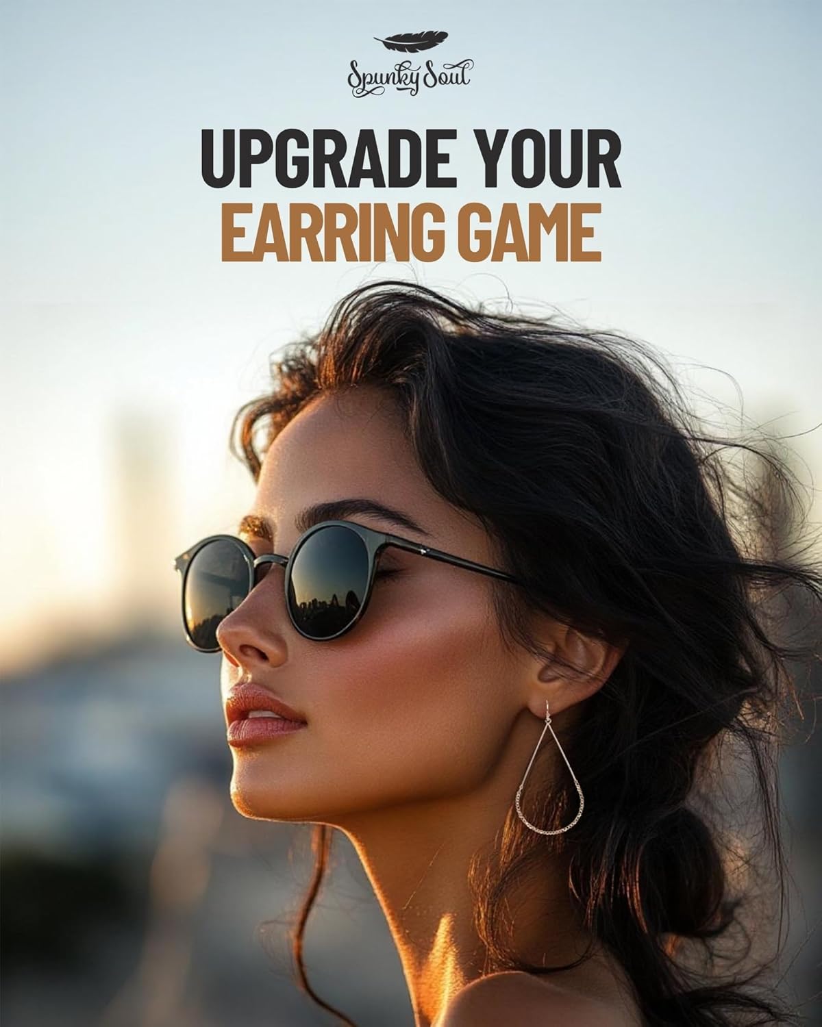 Earrings Teardrop hoop dangle drop with Seed Beads for Women - Image 2