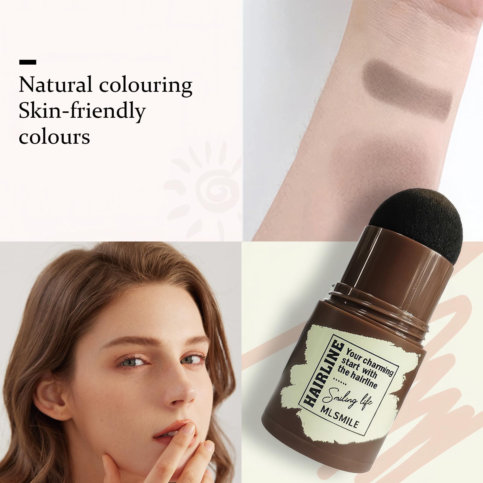 Sello de cejas y polvo de línea capilar, plantillas reutilizables 2 en 1 para cejas y bordes finos, sello de cejas, fórmula vegana a prueba de manchas, kit de cejas apto para principiantes