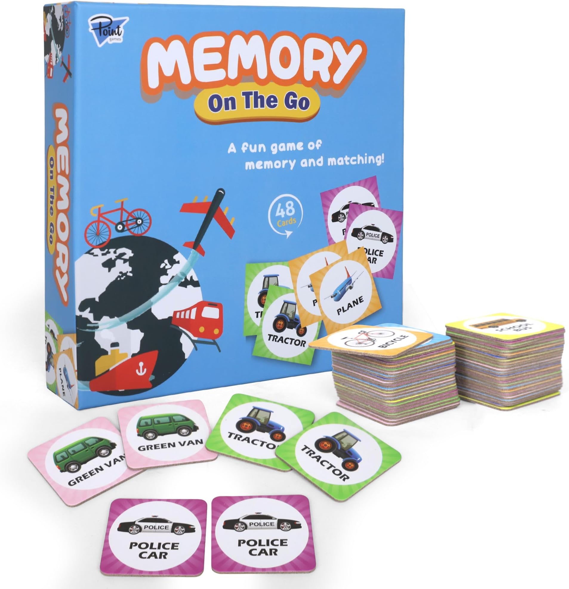 Point GamesMemory Game for Kids, Matching Card Games, Flash Cards - Educational Toys - Preschool Learning - Birthday Gift for Boys & Girls Ages 3+