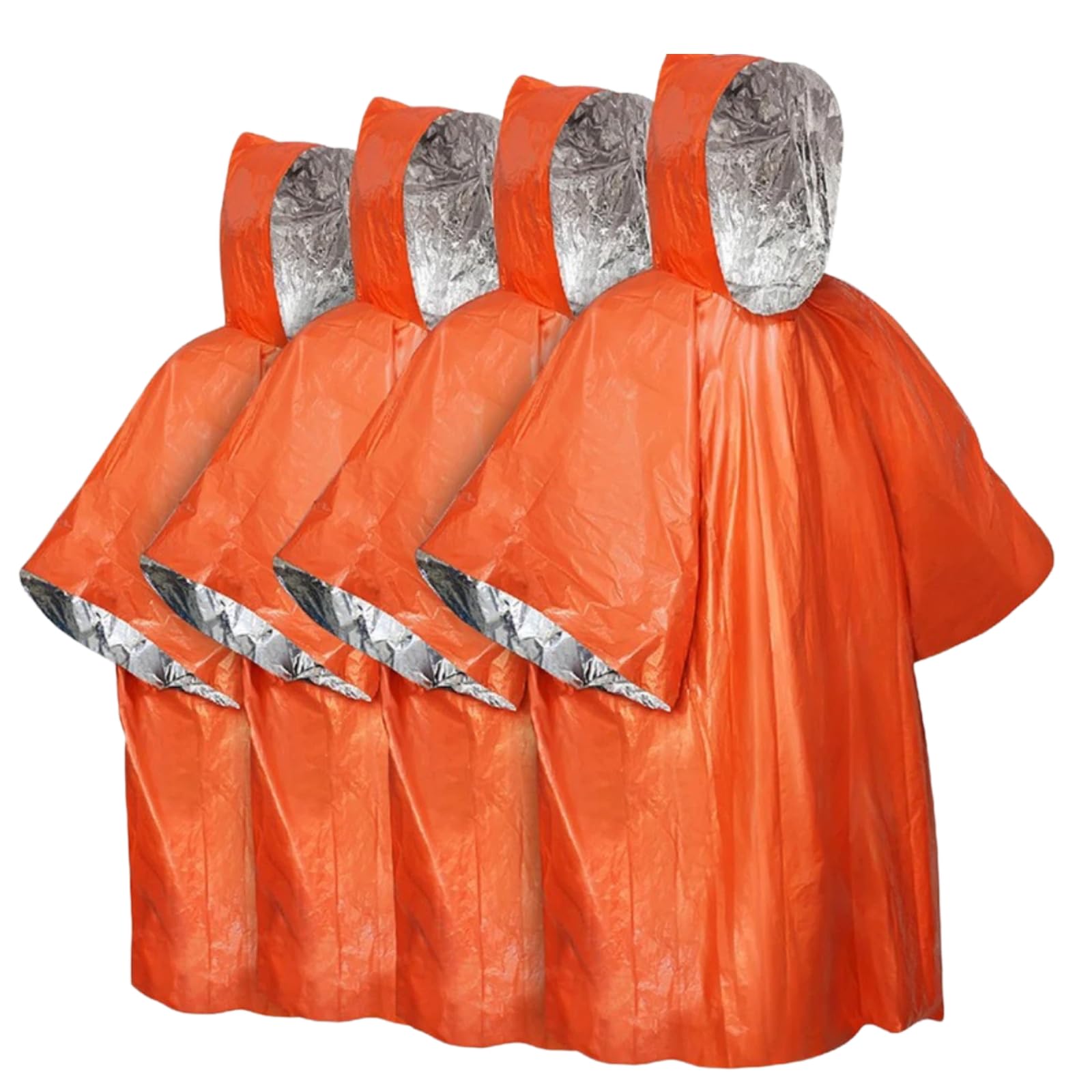 Poncho térmico de supervivencia de emergencia con capucha - Capa portátil para acampar y hacer senderismo, impermeable caliente