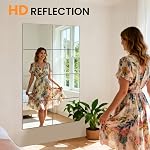Glass Full Length Wall Mirror Tiles, 12Pcs 14"x12" (35CMx30CM) Home Gym Mirror Tiles, HD Glass Full Body Mirrors for Bedroom, Wall Mounted Mirrors for Gym, Bedroom, Door