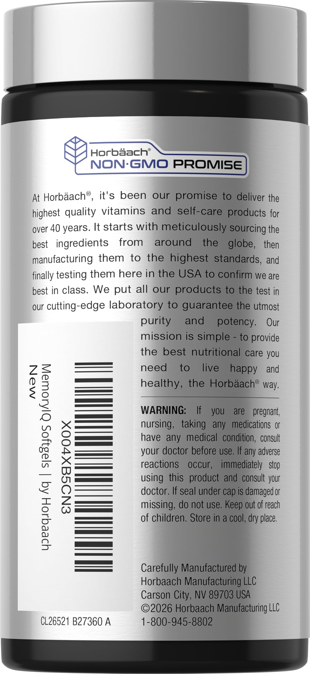 Horbäach Memory IQ Brain Support Supplement | 60 Softgels — Amazon image 3