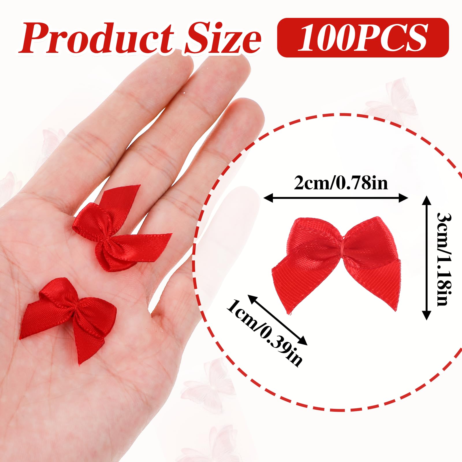 100 piccoli fiocchi carini regalo, mini fiocchi per fai da te, colore bianco, piccoli fiocchi di raso grosgrain Hair, mini nastro di raso bianco, fiocchi bianchi per matrimoni, feste di compleanno