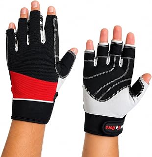 MRX Sailing Gloves for Men & Women 3/4 Finger Grip Great for Sailing, Yachting, Paddling, Kayaking, Fishing, Dinghying Water Sports