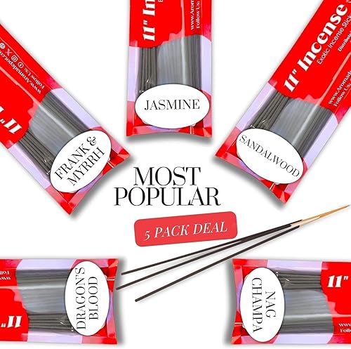 Miniatura 5 de Palitos de incienso exóticos de menta de 11 pulgadas. Paquete de 500 unidades al por mayor, cada palo natural se quema durante 45 minutos a 1 hora