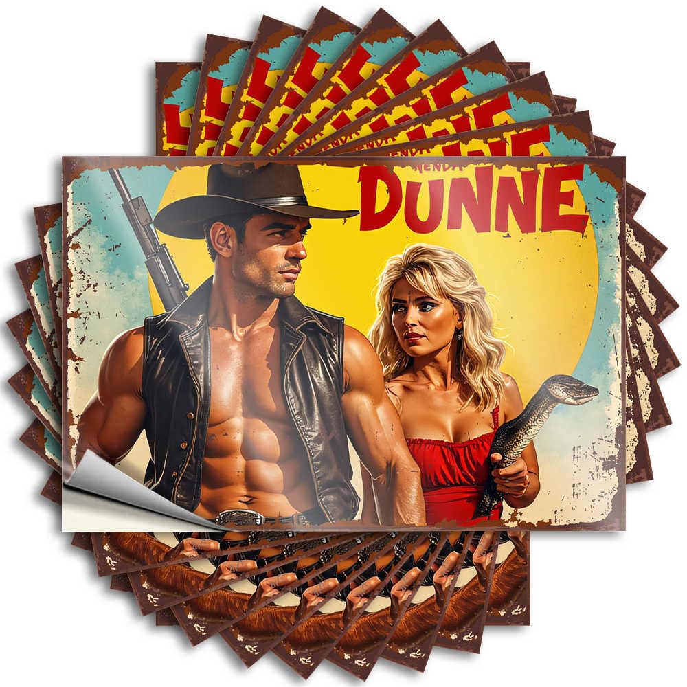 Great, Decal Window Western Adventure with Linda Dunne: A Man in Cowboy Hat and Woman | Birthday Custom(12X18CM)