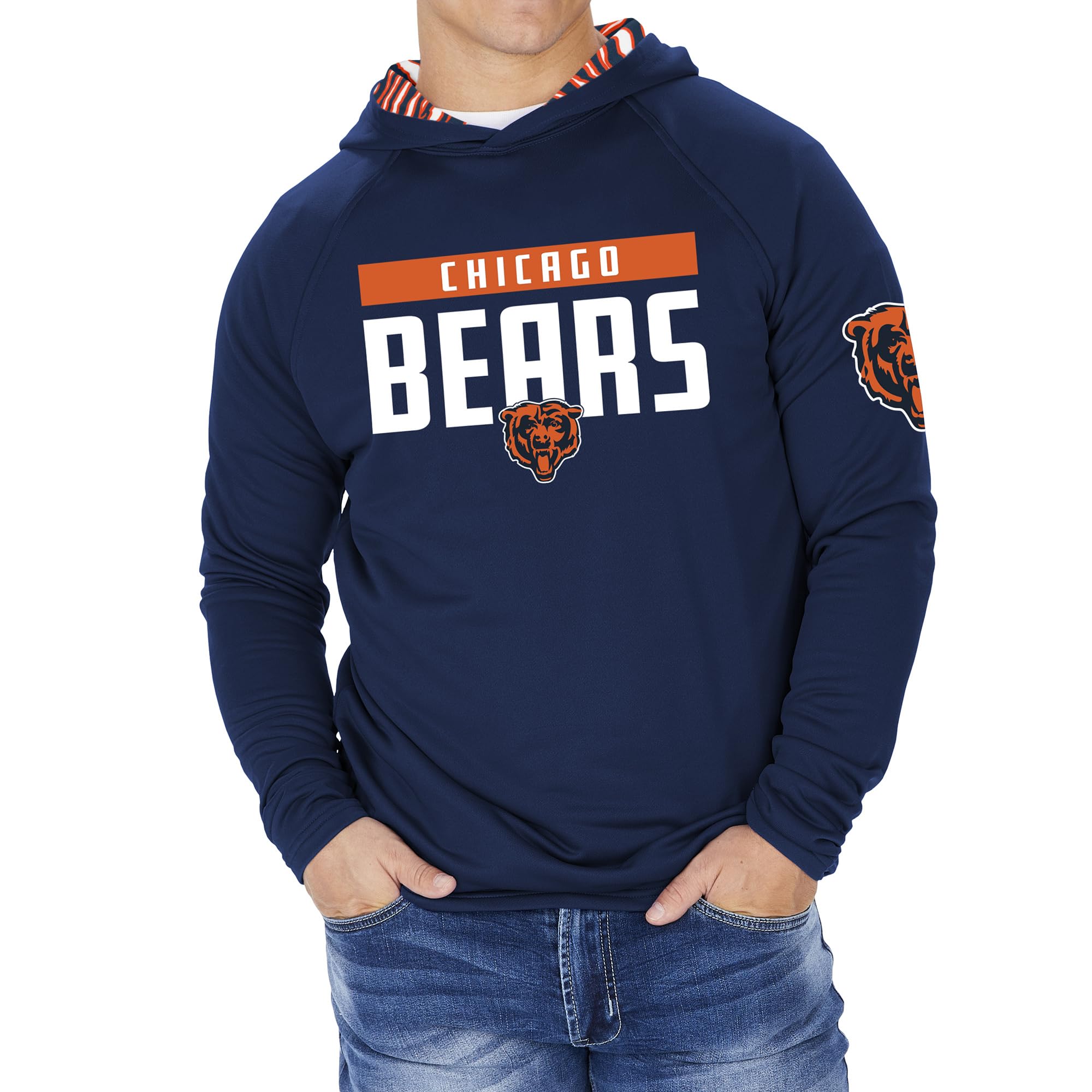 Zubaz NFL Football Men's Solid Team Hoodie with Camo Lined Hood and Sleeve Graphic — view 61