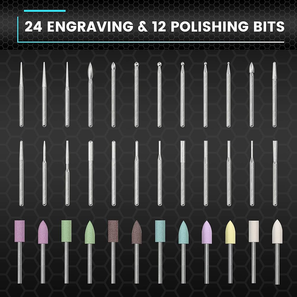 Amazon | ARROWMAX彫刻筆、研磨筆、36本工具ヘッド、アルミニウム合金