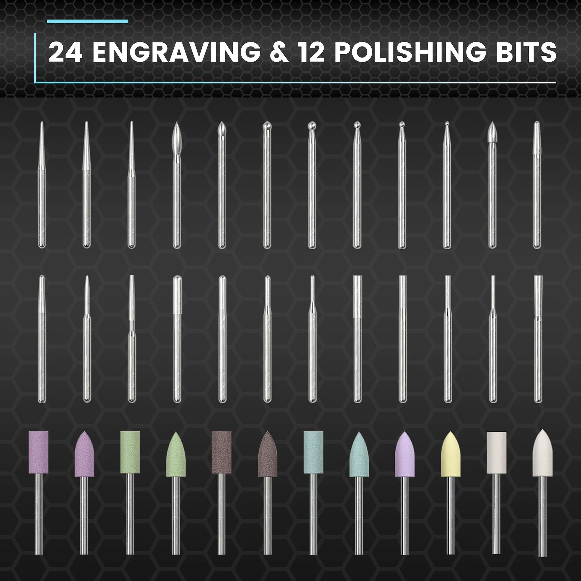 Amazon | ARROWMAX彫刻筆、研磨筆、36本工具ヘッド