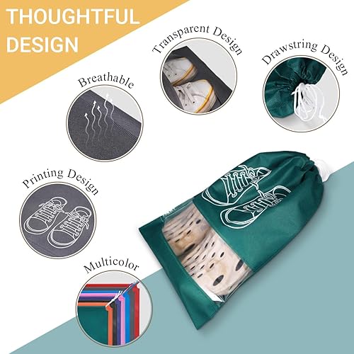 Miniatura 3 de ASEVAT Paquete de 8 bolsas de zapatos para viajes, bolsa portátil para zapatos de viaje, bolsas de zapatos para almacenamiento, bolsa organizadora