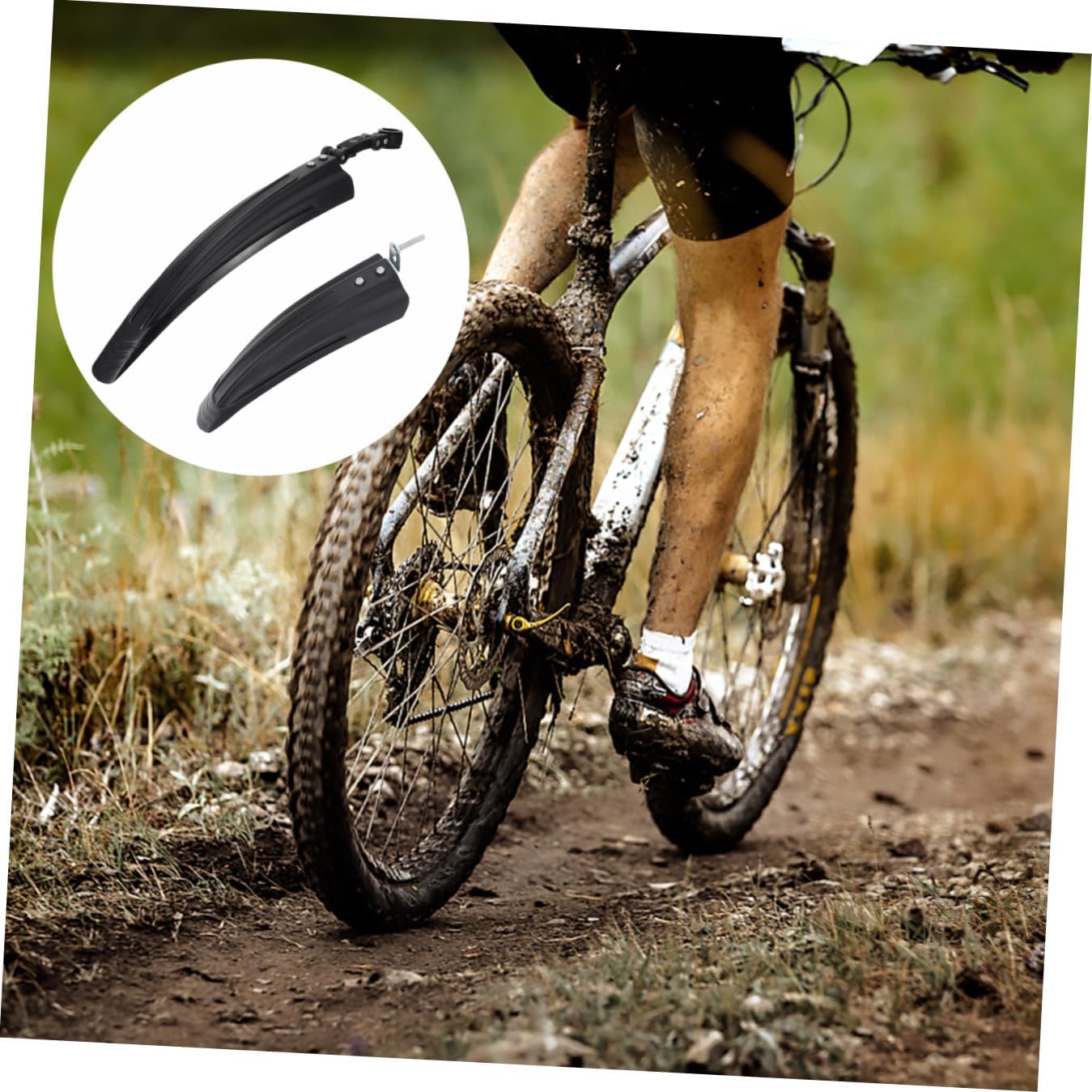 KOMBIUDA Bicycles Mud Guard Durable Front and Rear Mudguards for Easy Installation Protection for All Bike Types Black Color Suitable for Mountain and Road Bikes