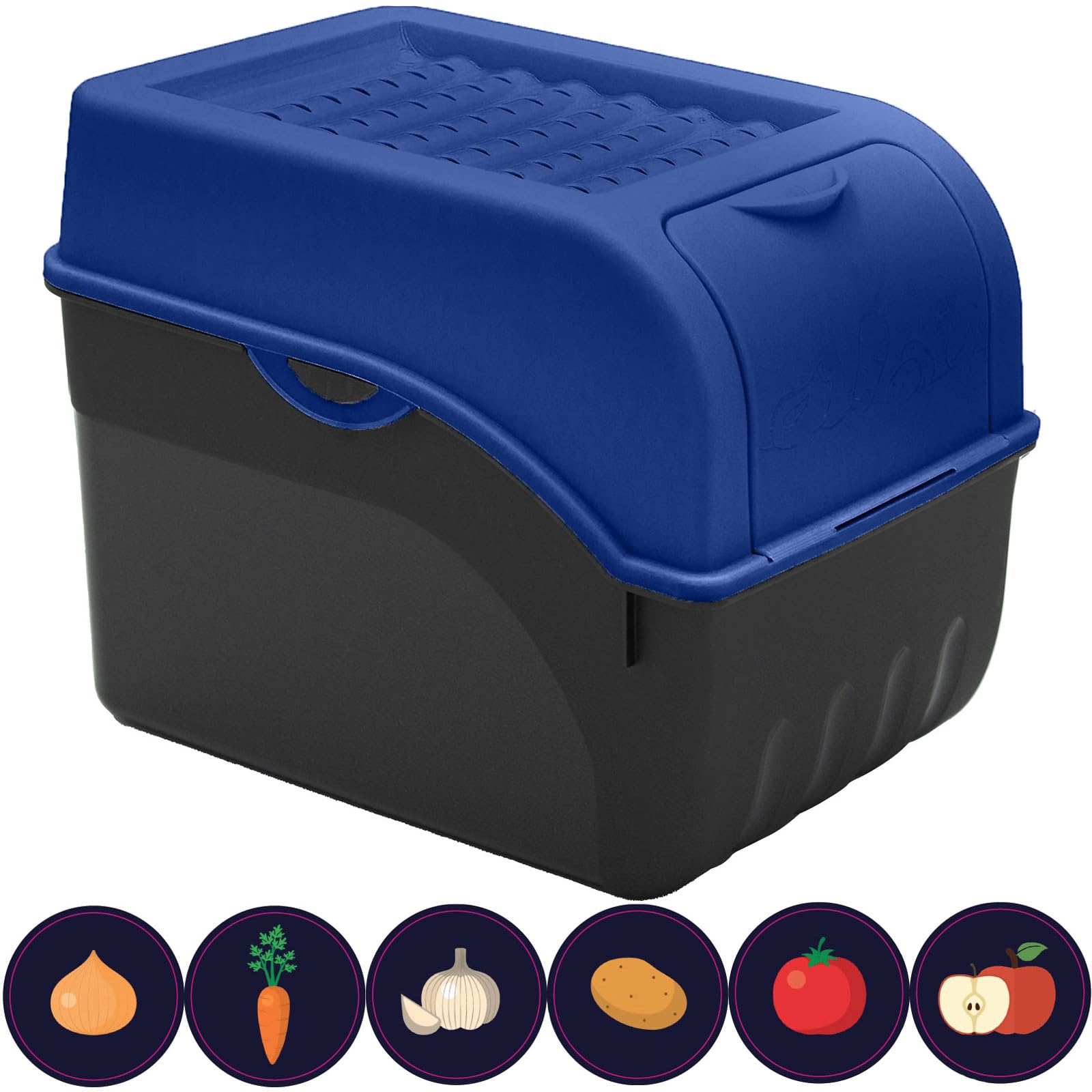 ARTECSIS® Kartoffel Aufbewahrungsbox mit Deckel für 2,5 kg, 4 kg, 5 kg & 6 kg Kartoffeln - Vorratsbehälter & Vorratsdosen Lebensmittel - Kartoffelbox, Zwiebelbox, Gemüsebox (inkl. 6 Aufkleber)