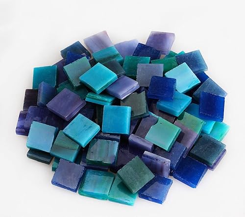 Azulejos de mosaico, 270 unidades 7.05 oz, paquete de azulejos de mosaico de vidrio de mica de color para decoración del hogar, manualidades,