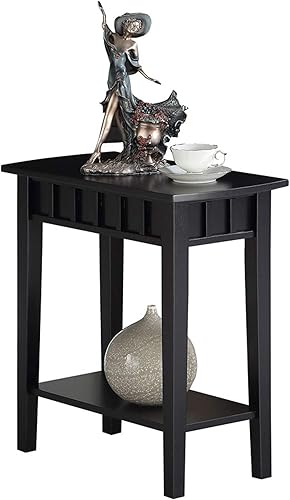 Miniatura 3 de Convenience Concepts Dennis End Table with Shelf 24" - Modern Living Room Side Table with Shelf, Transitional Nightstand, Black Negro