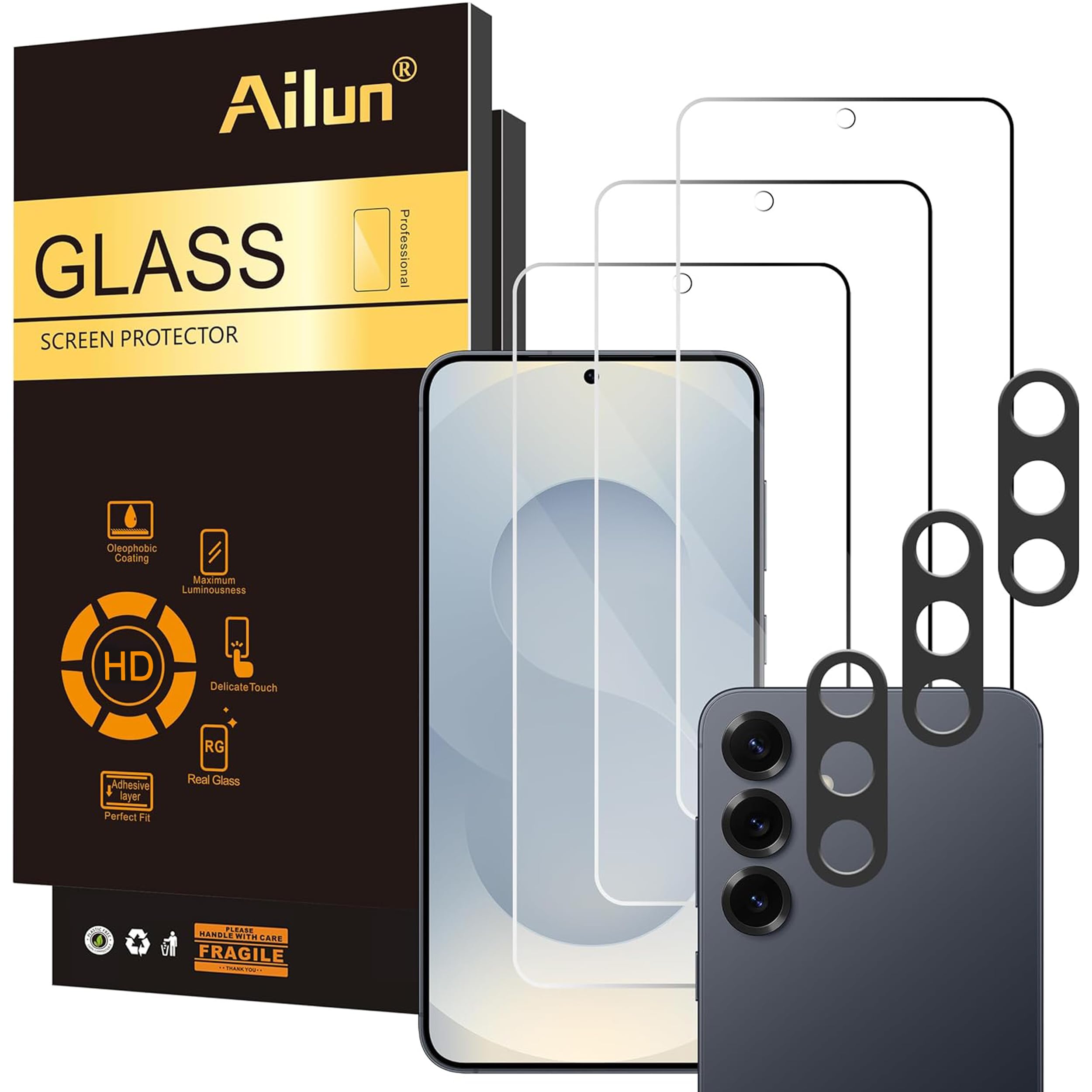Ailun Screen Protector + Camera Lens Protector for Galaxy S25+ / S25 Plus