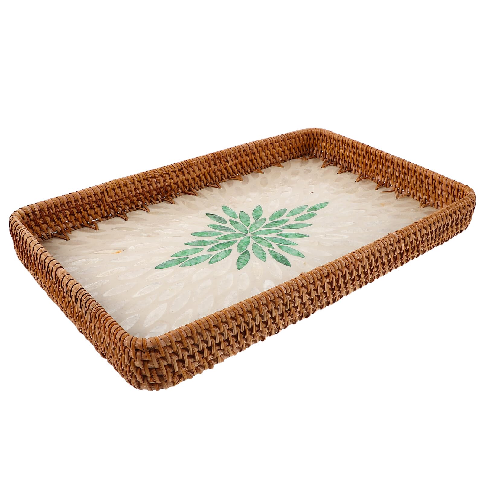 Plateau de bain tressé en rotin naturel pour en finir avec le désordre du bain