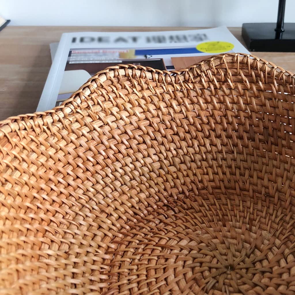 Kosz na Owoce Patera na Owoce Miska na Owoce Rattan Fruit Basket Uchwyt do przechowywania do chleba Warzywa Miska Przechowywanie Żywności Organizowanie kuchni Counter Desk Countertop Koszyk na Owoce