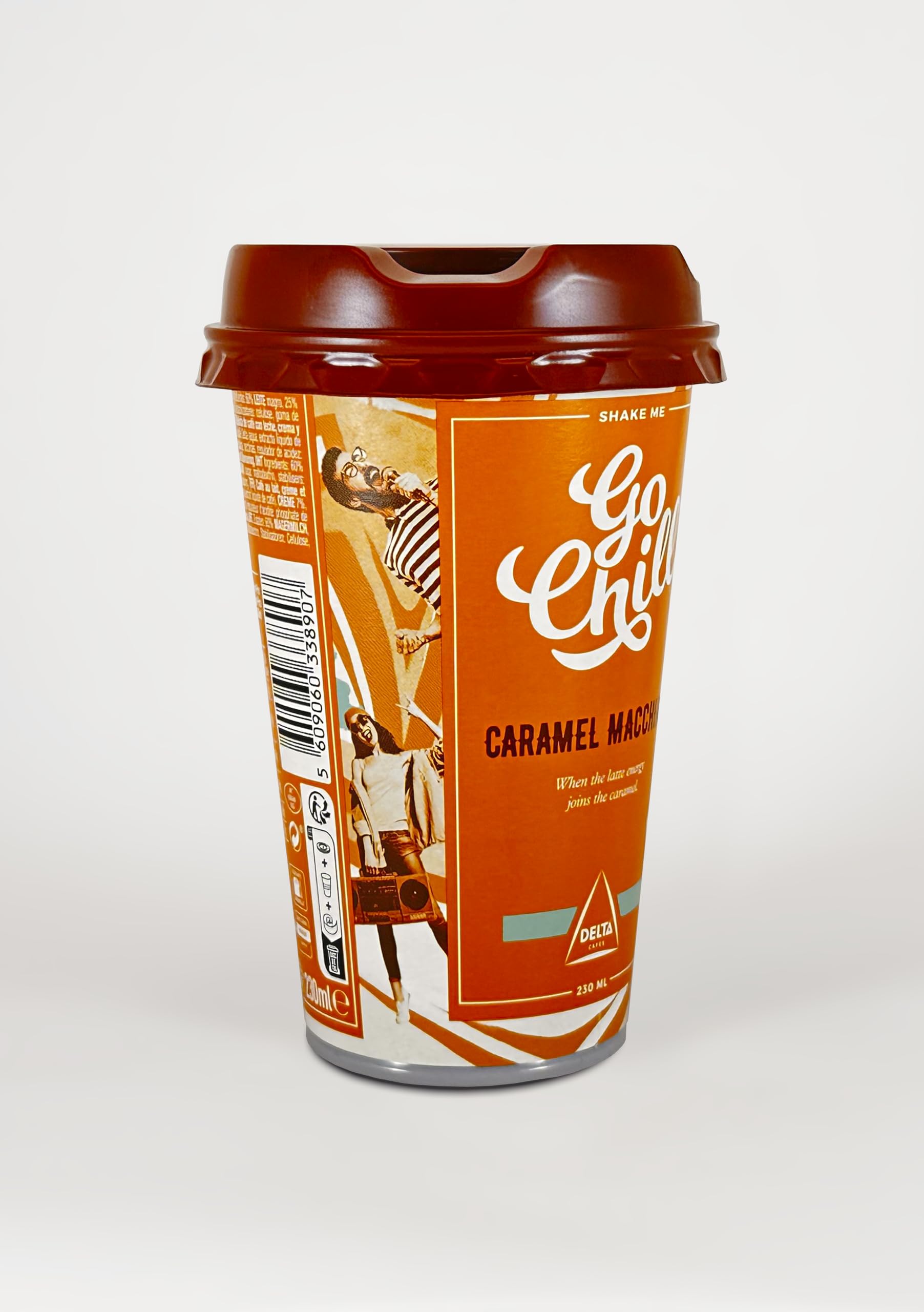 Go Chill - Bebida de Café Lista para Beber - Sabor Caramelo Machiatto - Lista para Llevar - Elaborada a Base de Café y Leche - 230 ml