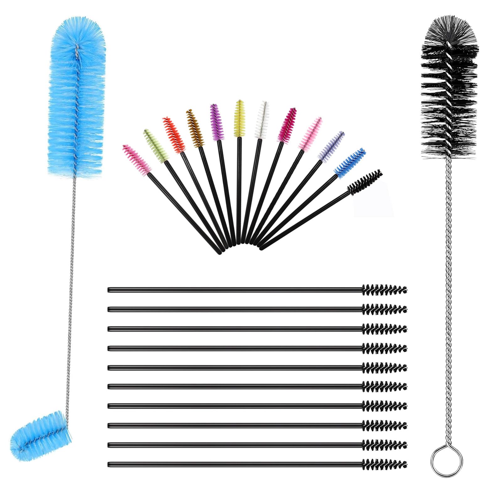 17 Pieces 4 Size Hummingbird Feeder Cleaning Brush Mini Nylon Tube Brush Set Double Headed Hummingbird Brush Cleaner 2 in 1 Hummingbird Brush Kit for Bottles Tubes