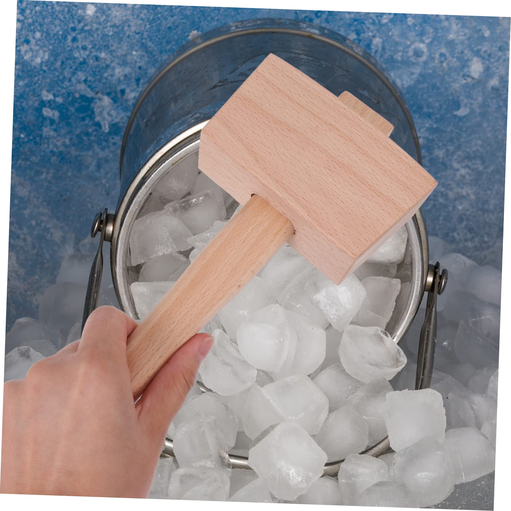 OFFSCH 1pc Wood Ice Mallet Hammer for Cocktail Ice Hammer Mallet Ergonomic Handle Bar Supply Tool