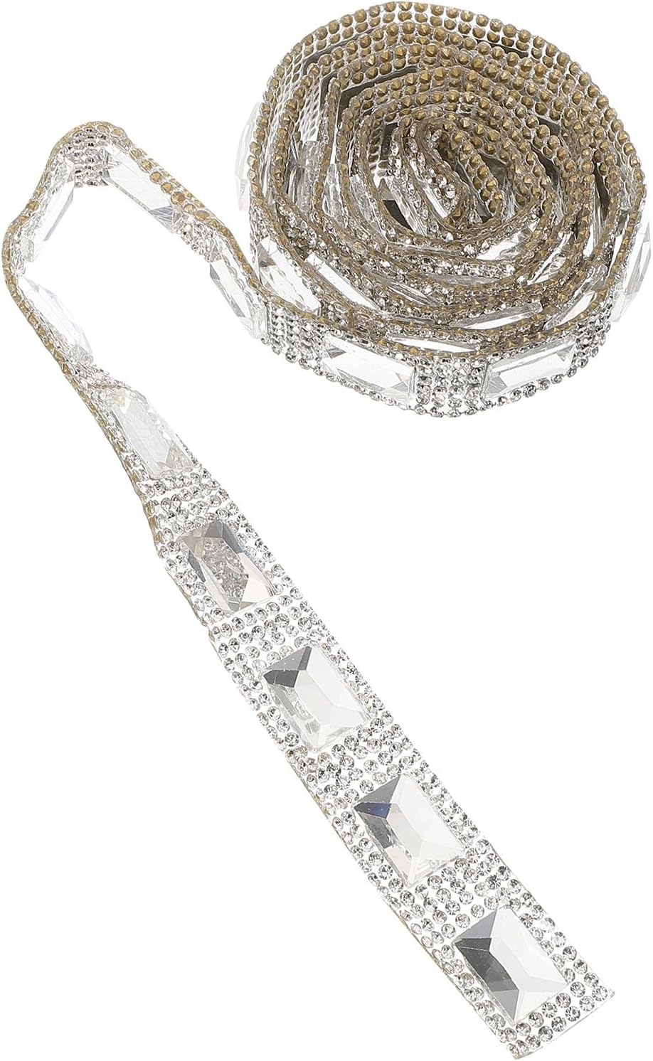 1 Roll Silver Rhinestone Ribbon Strip Iron on DIY Decor for Car