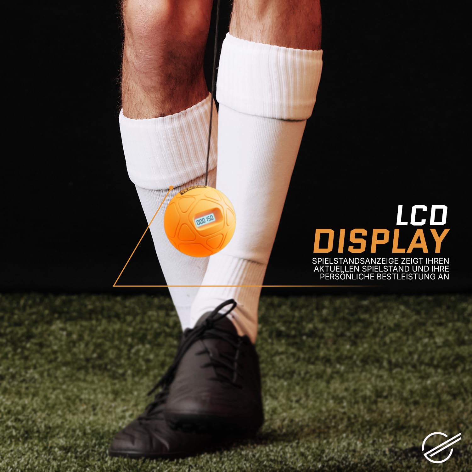 Smart Ball Kick Tracker, Keepie Uppie Counter Mini Football, Indoor & Outdoor use, Football Gifts for Boys & Girls Age 6yrs+, orange.