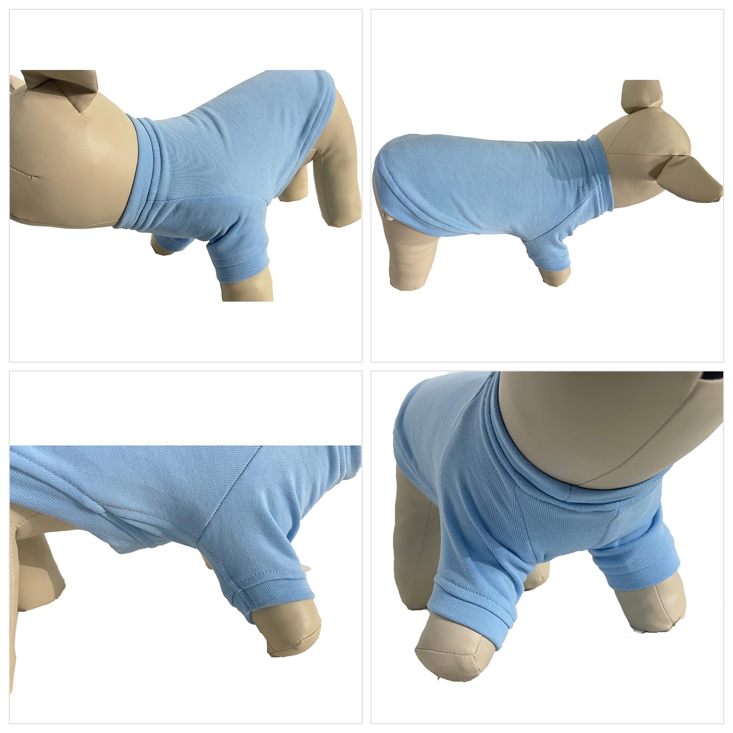 Lovelonglong Dog Pullover Sweatshirt Autumn Winter Cold Weather Dog T-Shirts for Small Medium Large Size Dogs Yorkshire Terrier Pomeranian Clothes Sky-Blue S - Image 3