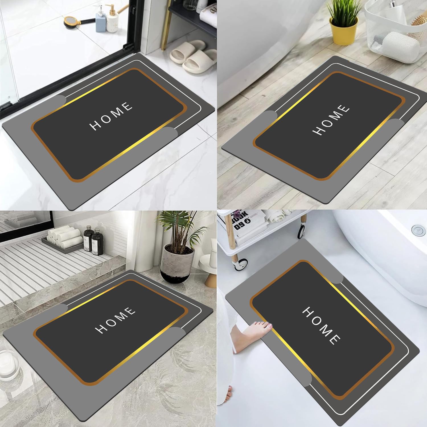 Yellow Weaves Tapete antideslizante para remojo de agua, tapete de baño antideslizante absorbente de agua, tapete de secado rápido para baño, tapete de puerta para el hogar, cocina, oficina, cocina