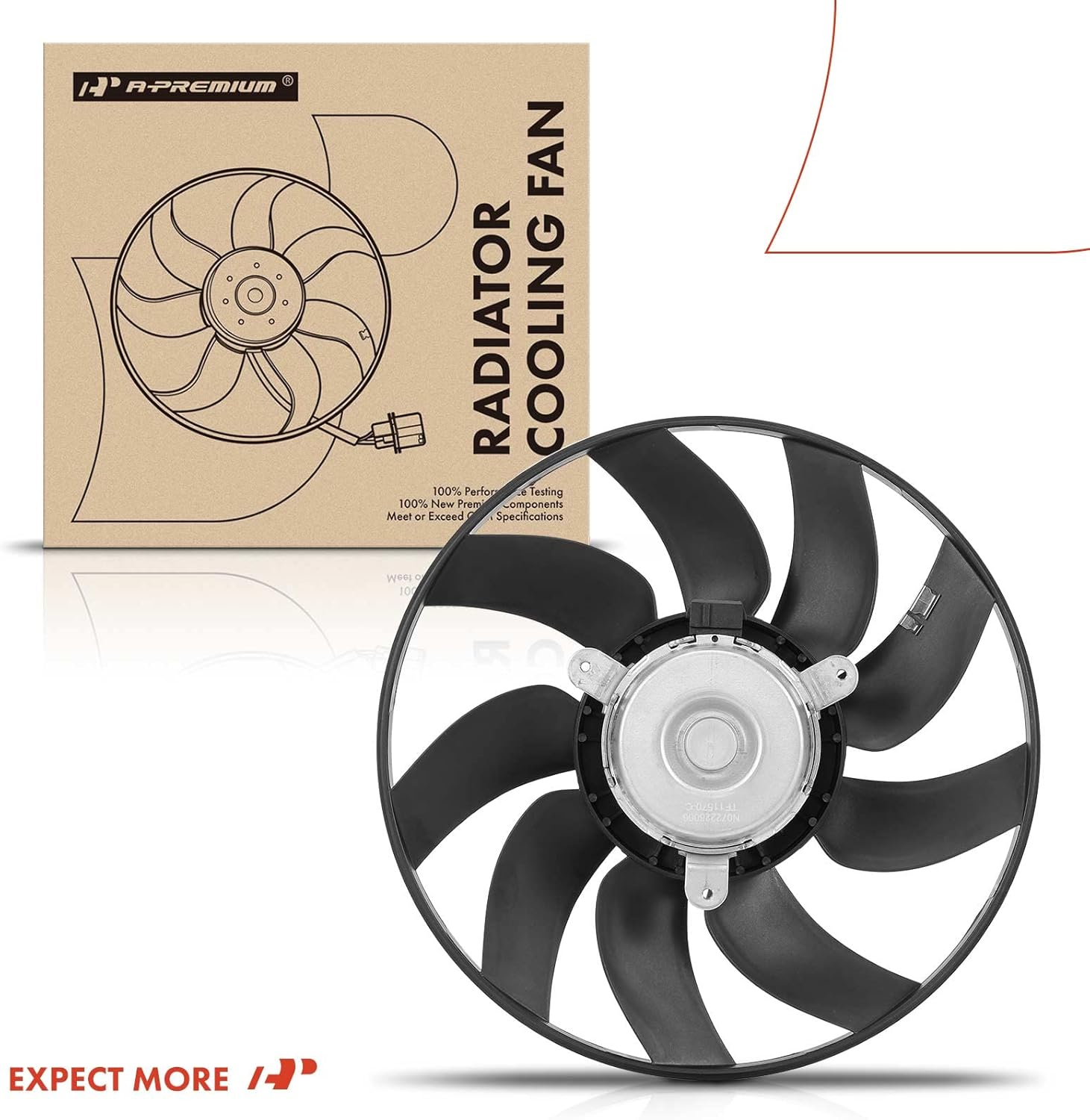 A-Premium Left Engine Radiator Cooling Fan Assembly Compatible with Select Mercedes-Benz Models - Sprinter 2006.06-2013 - Replace# 2E0959455A