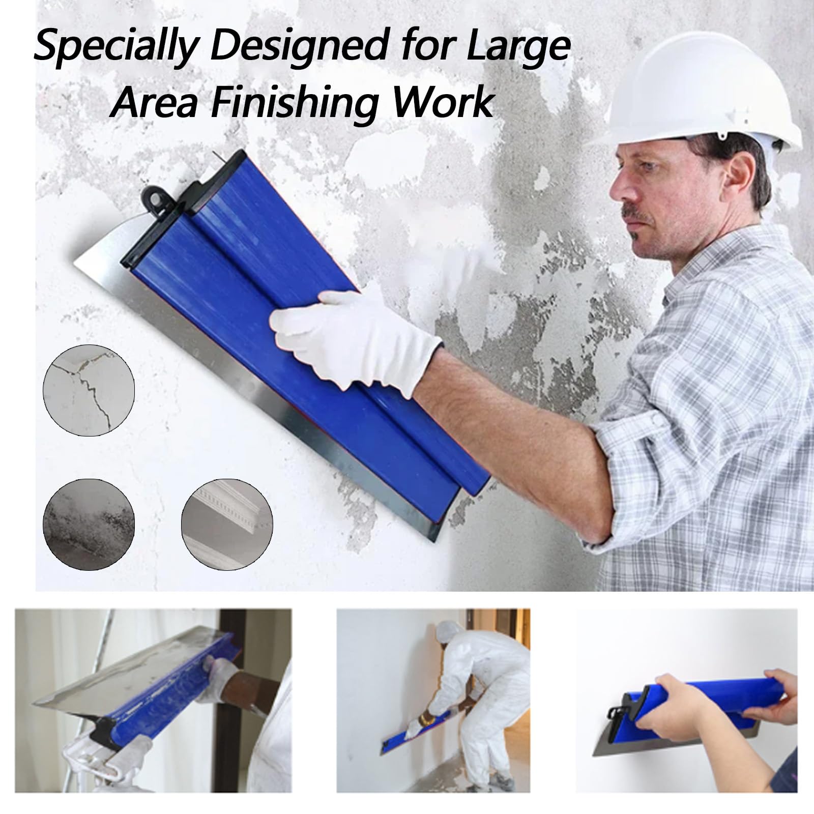 Spatola Superficie, Set Spatole 0,38mm 0,5mm 80cm/60cm/40cm/25cm Strumento Spatola Con Lama In Acciaio Inossidabile Set Spatole Superficie Decorazione Parete Un'Ampia Area Lavoro Con Asta Telescopica