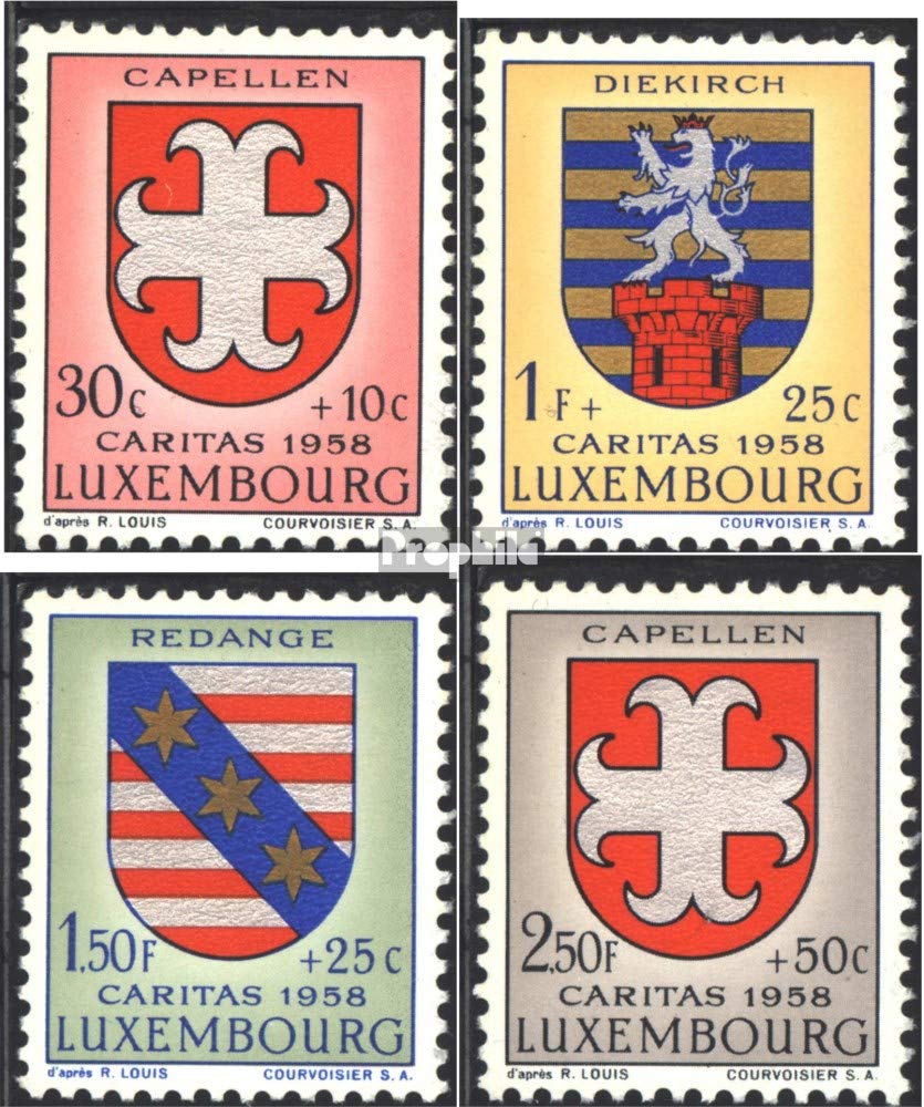 Luxemburg Mi.-Aantal.: 595-598 1958 Kantonalwappen (Postzegels