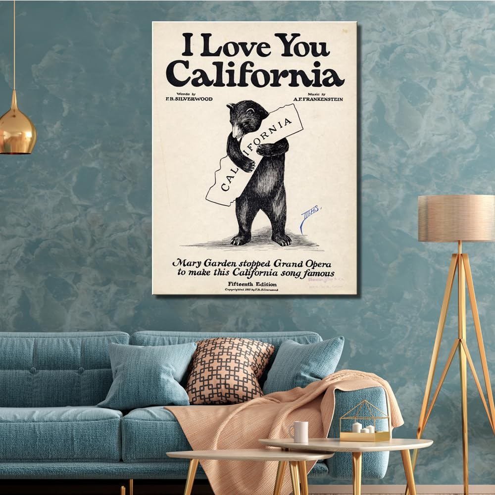 Amazon.com: I Love You California - Bear Sheet Music 1913 Print