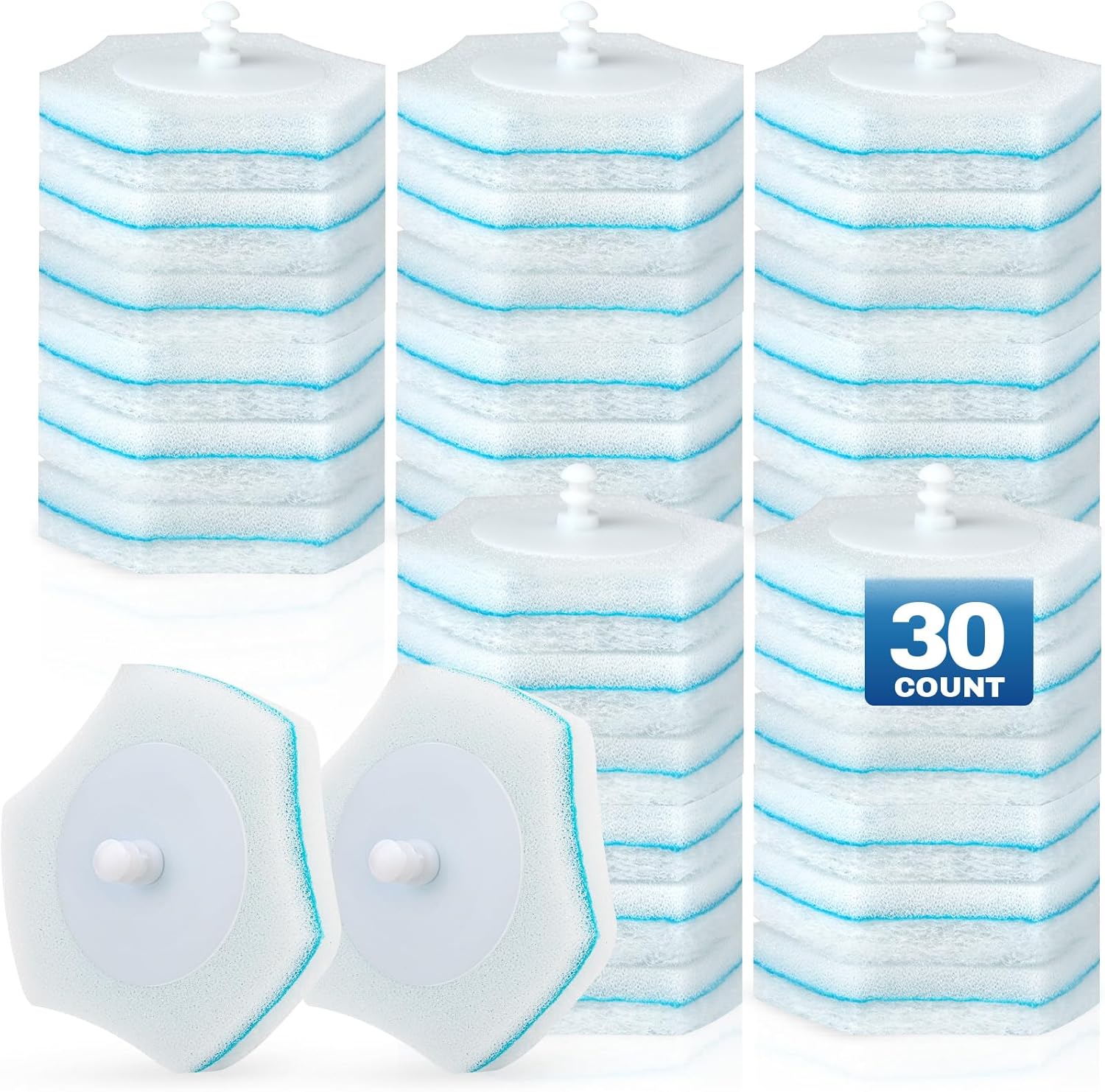 Ksend Toilet Bowl Cleaners 30 Pack, Powerful Toilet Wand Refills, Disposable