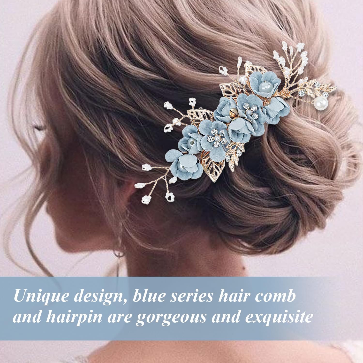 1 Blu Pettine Dei Capelli, 2 Blu Forcine, Festa Di Nozze Copricapo, Prom Celebrazione Accessori, Fotografia Decorazione Puntelli.