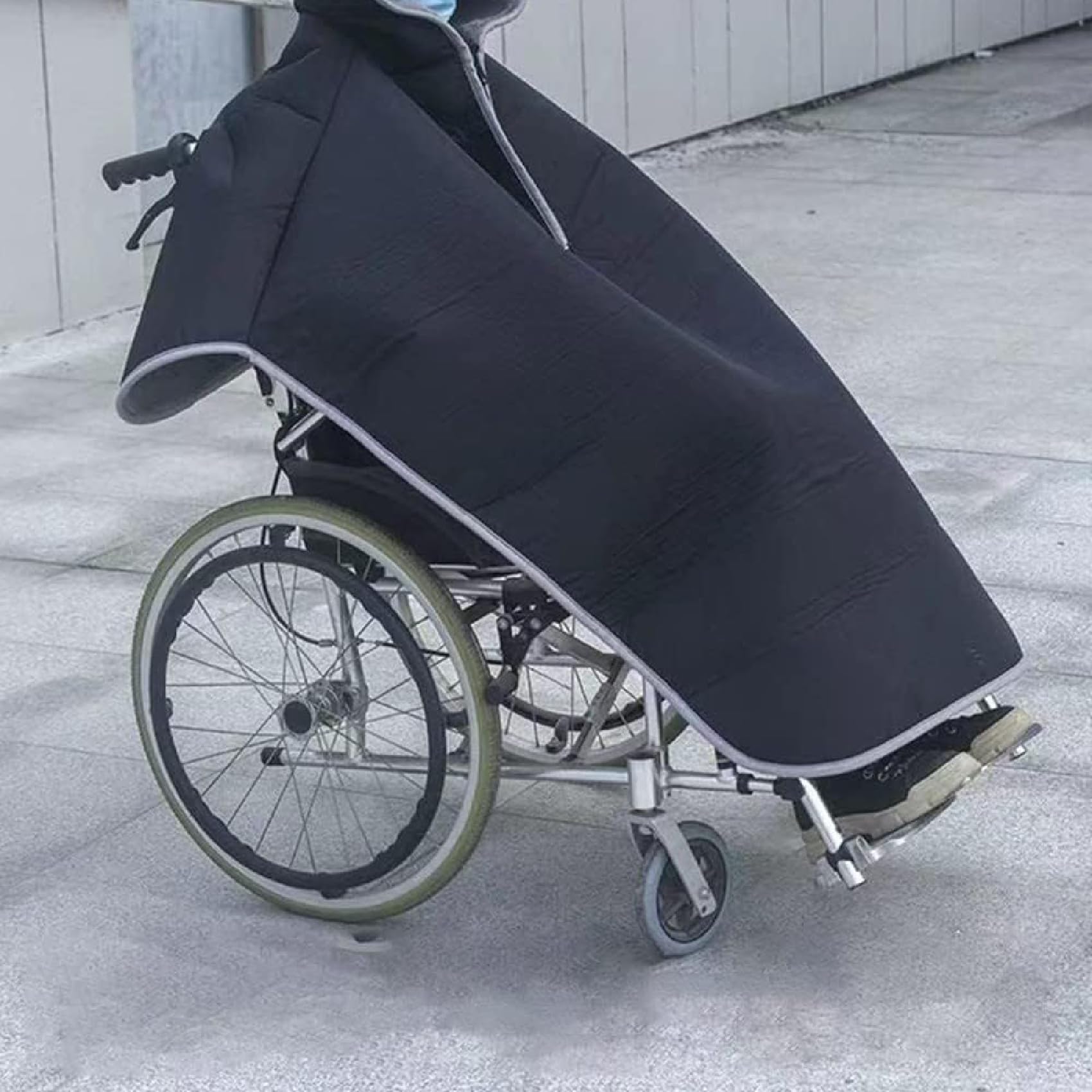 Rollstuhl-Wärmedecke, winddichter Cape-Poncho mit Kapuze, Fleece-gefütterte Reise-Thermodecke für den ganzen Körper, Beine und Unterkörper, universelle Passform